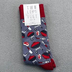 Two Left Feet Barbecue Big Feet Men's Crew Socks Size 8.5 13